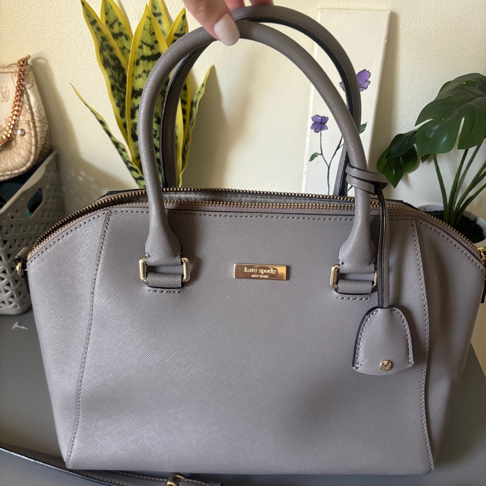 Kate Spade Gray Saffiano Dome Satchel